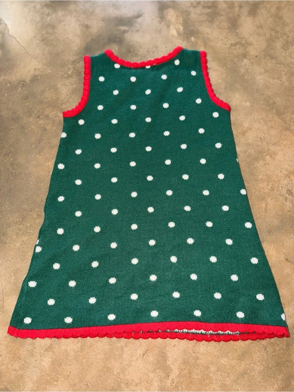 Bonnie Jean 6 Christmas Snowman Sleeveless Sweater Dress 6X Holiday Scallop